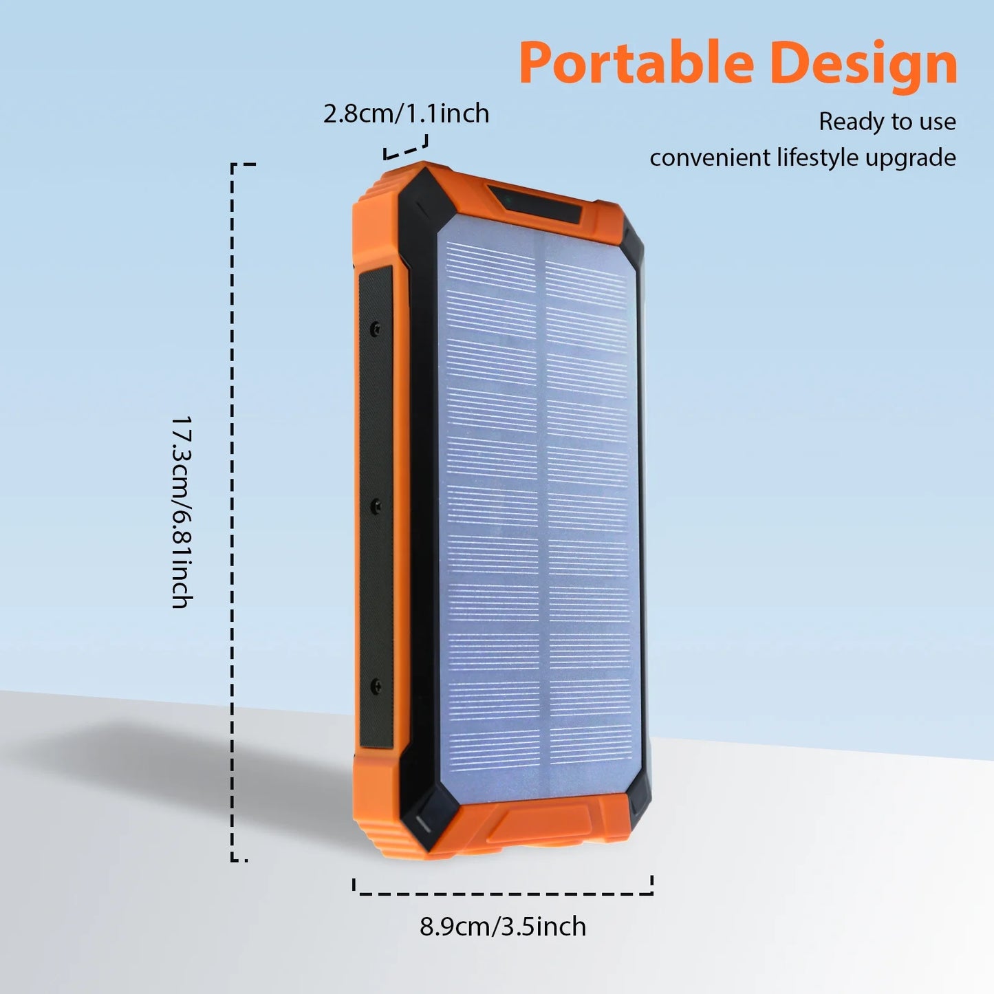 49800Mah Solar Power Bank Battery Pack Qi Wireless, Portable Wireless Charger with 4 Cables