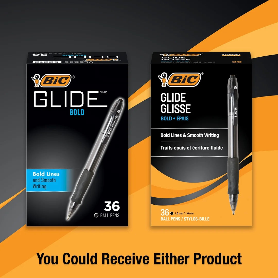 Glide Bold Retractable Ball Pen, Bold Point, 1.6Mm, Black Ink, 36 Count