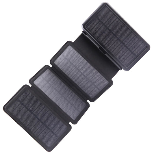 Ultimate Portable Solar Charger for iPhone & Android - 30000mAh Power Bank with 4 Solar Panels and Built-in Compass