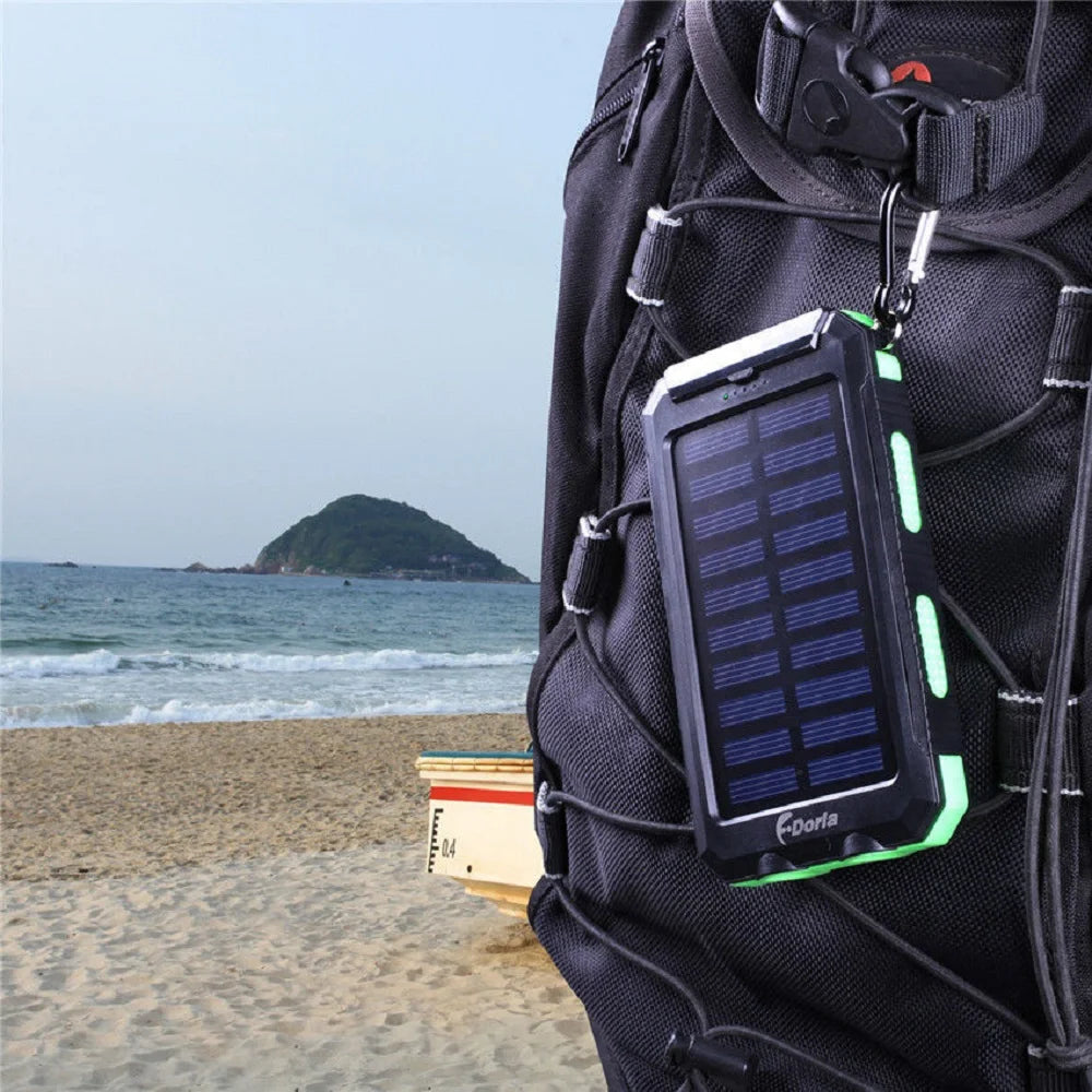 2023 Super 5000000mAh Waterproof Solar Power Bank with Dual USB Ports - Portable Charger for All Cell Phones - Green