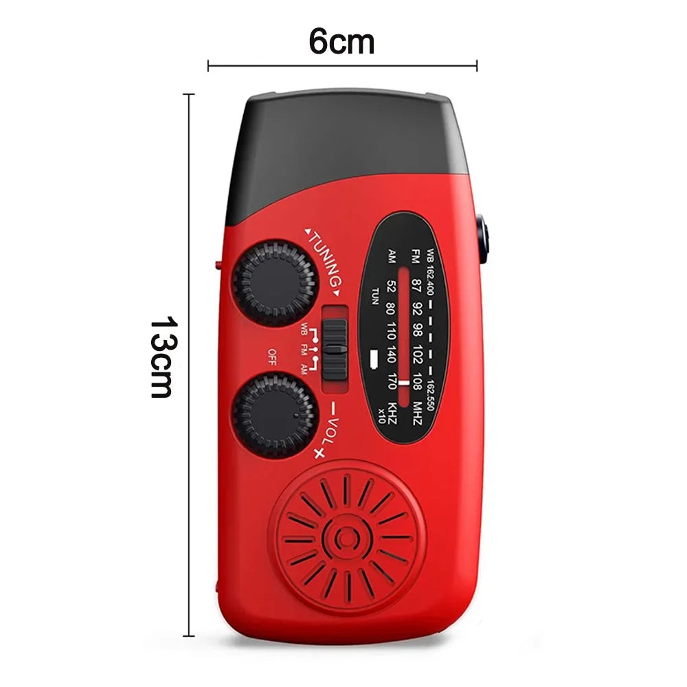 Emergency Solar Crank Radio with 1000mAh Power Bank and Flashlight - Your Essential Survival Tool