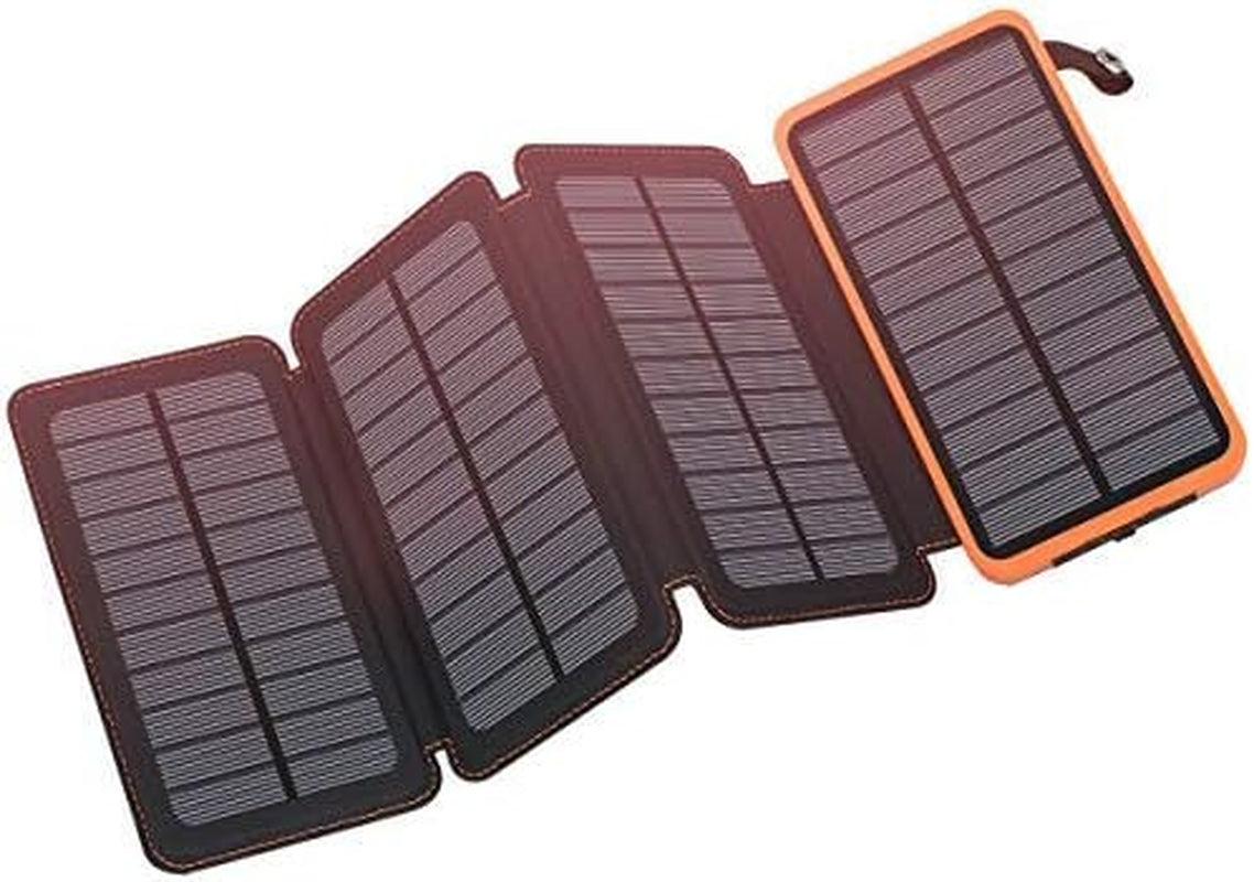 Power Up Anywhere: 25000mAh Solar Charger Power Bank with 4 Solar Panels for Fast Charging on the Go