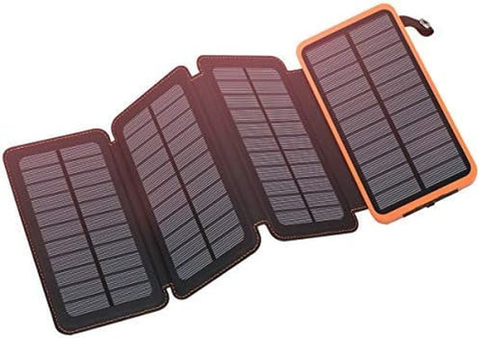 Power Up Anywhere: 25000mAh Solar Charger Power Bank with 4 Solar Panels for Fast Charging on the Go