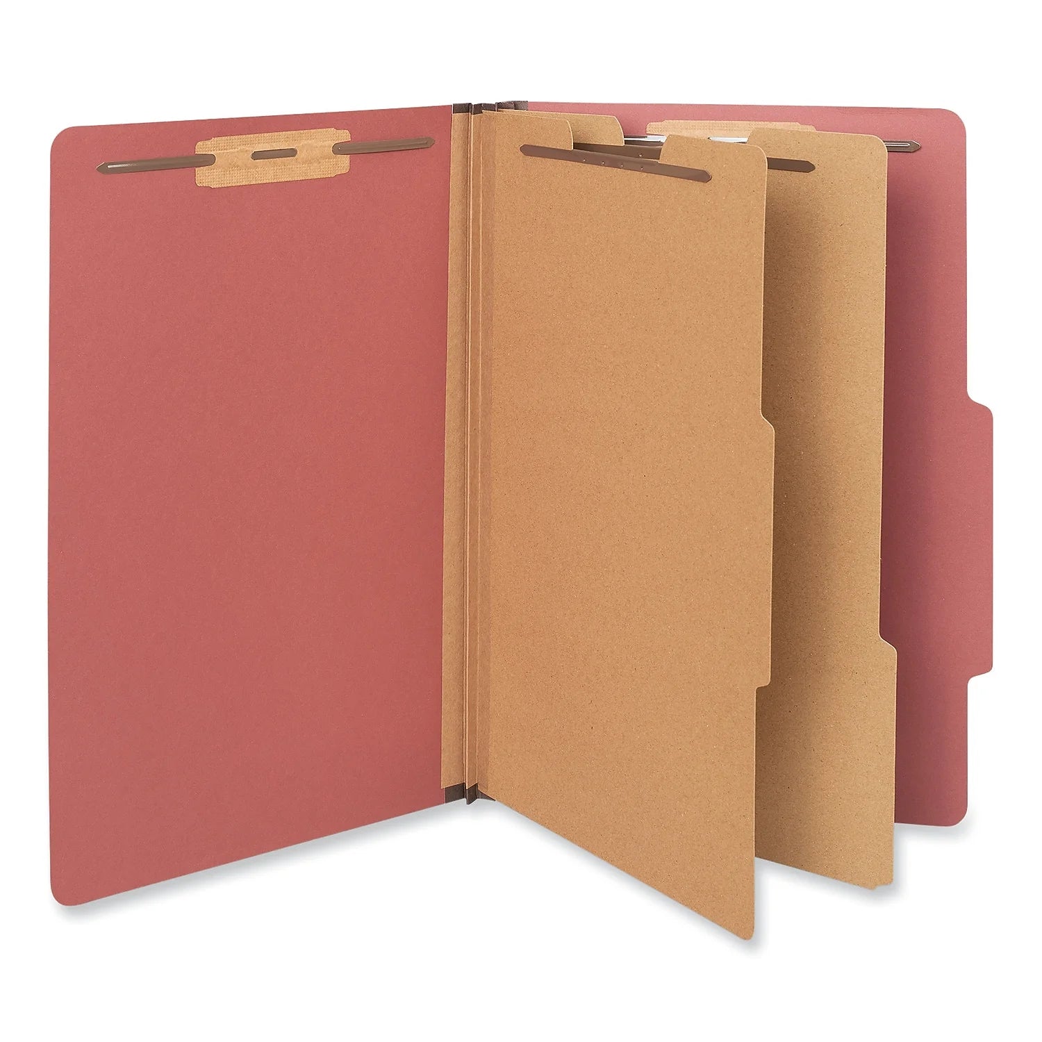 10280 Pressboard Classification Folder, Legal, Six-Section, Red, 10/Box