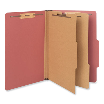 10280 Pressboard Classification Folder, Legal, Six-Section, Red, 10/Box
