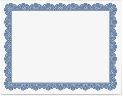 Optima Blue Blank Award Certificate Paper with Gold Foil Seals, 8.5" X 11, Seal 1.75", Inkjet and Printer Friendly, Pack of 25