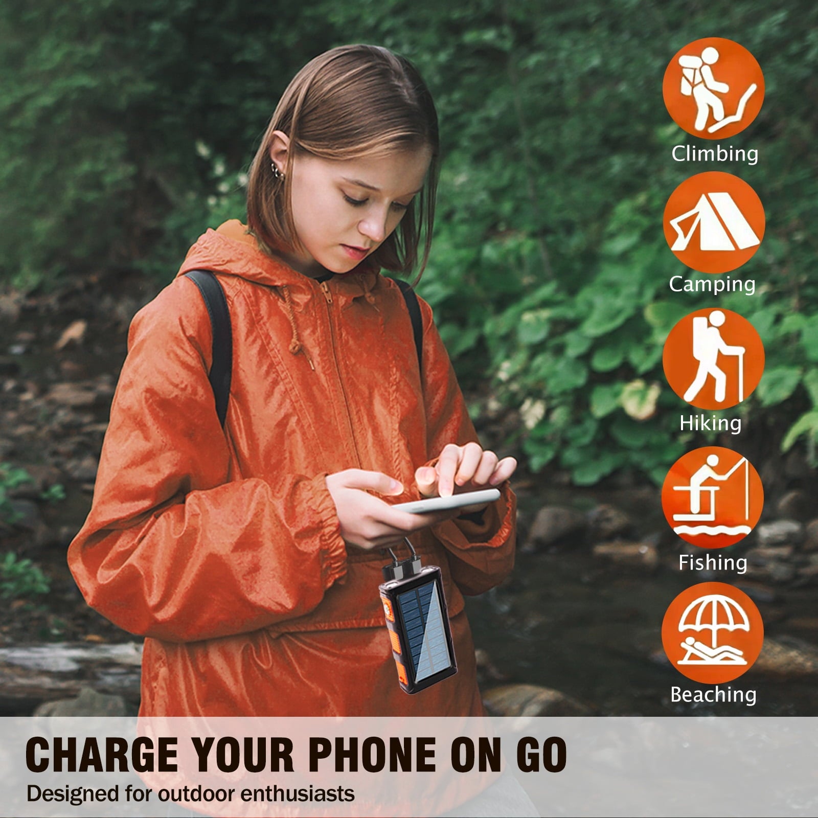 Ultimate 49800mAh Solar Power Bank with 20W Fast Charging - Perfect for Outdoor Adventures, Camping, and Travel