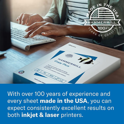 Printer Paper, Premium Multipurpose Paper 24 Lb, 8.5 X 11 - 5 Ream (2,500 Sheets) - 97 Bright, Made in the USA, 105810C