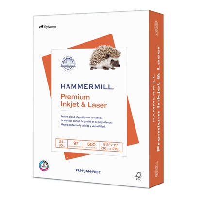 (5 Pack)  Premium Printer Paper, 24Lb, 8.5X11, White, 1 Ream (500 Sheets), New