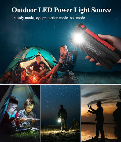 Power Up Anywhere: 26800mAh Portable Solar Charger with Dual USB Outputs and LED Light - Waterproof and Perfect for Outdoor Adventures