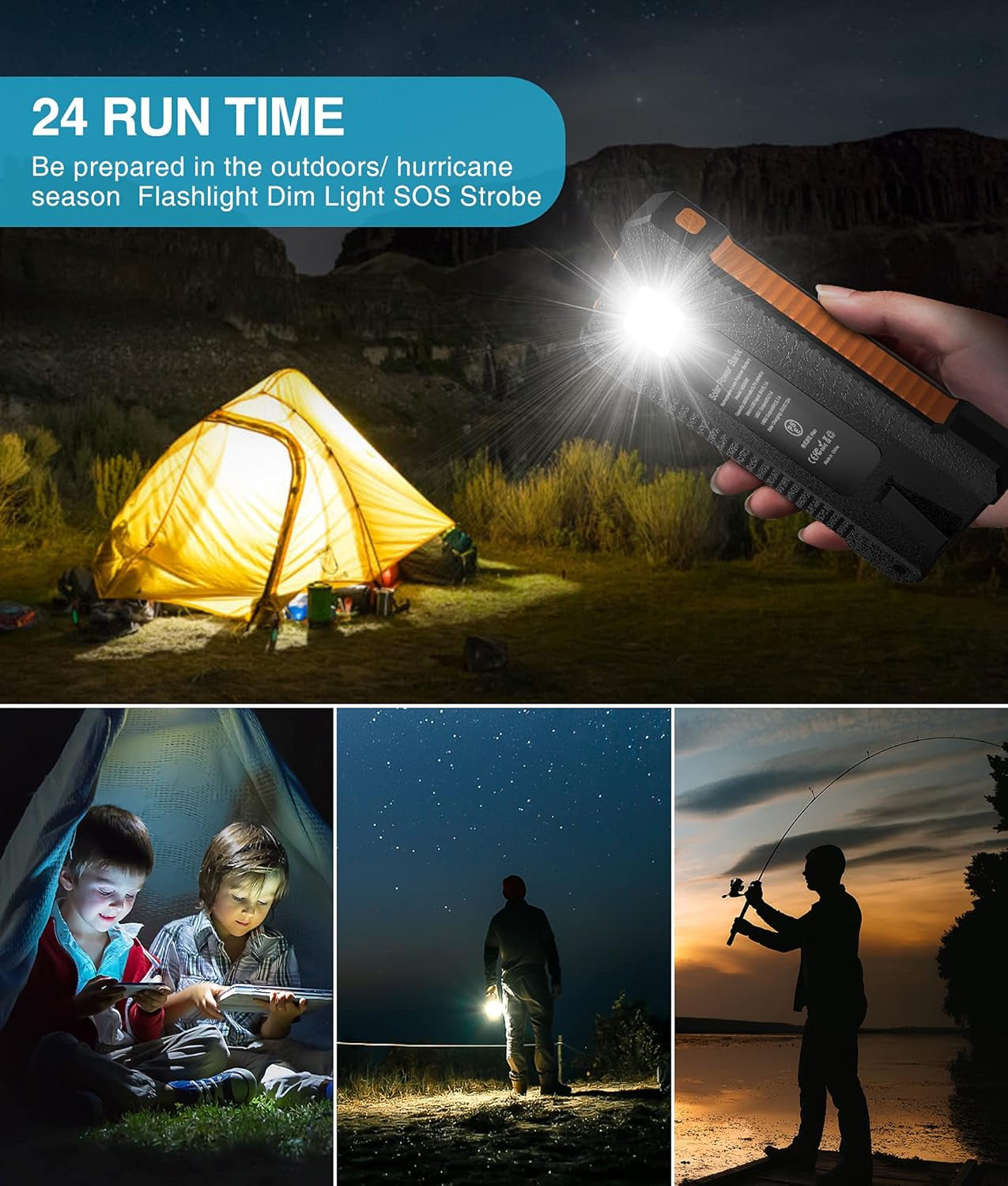 Power Up Your Adventures: 2-Pack 26800mAh Solar Charger Power Bank with Dual USB Fast Charging and LED Flashlights for Outdoor Enthusiasts