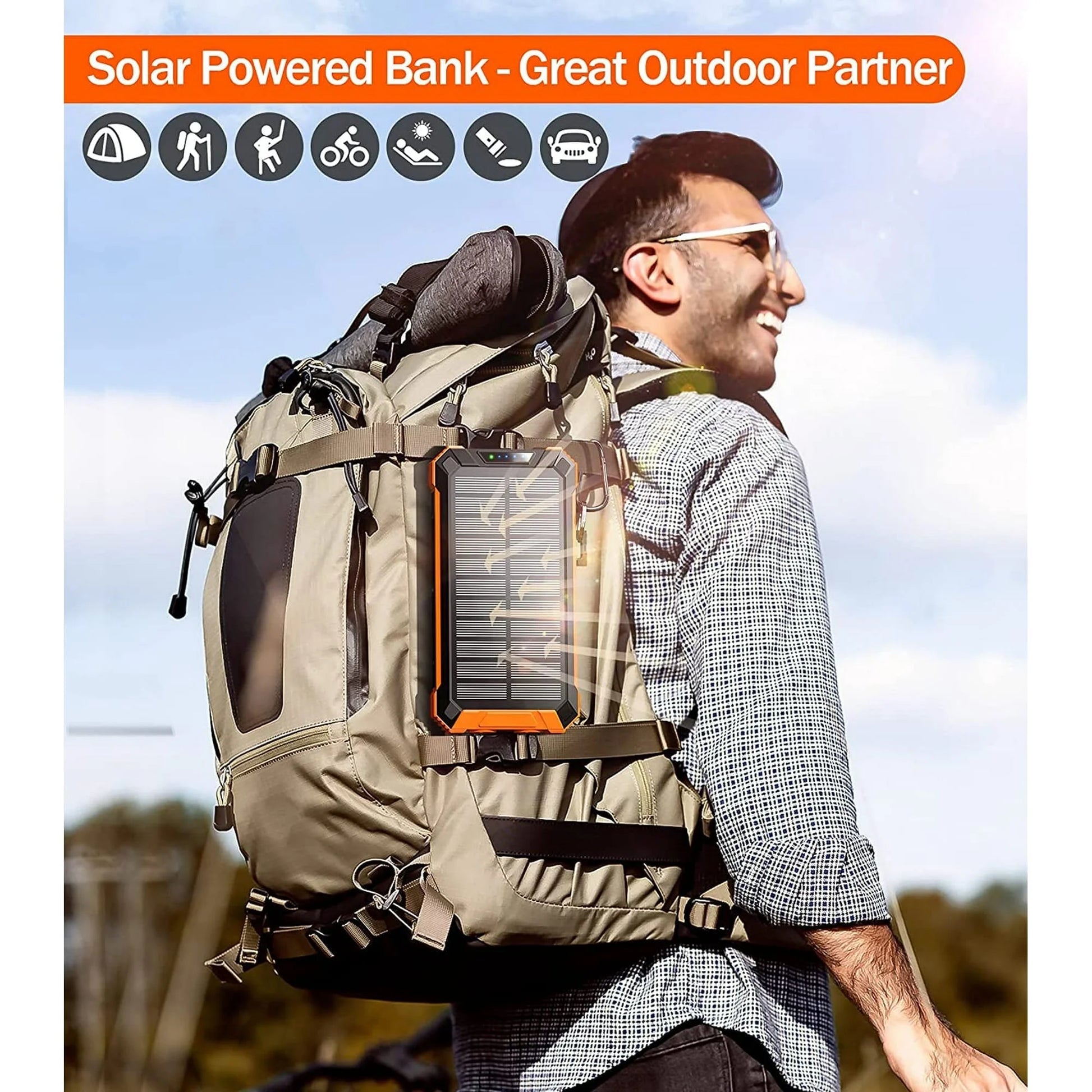 36000mAh Solar Power Bank with 15W Fast Charging, Wireless Charging & Built-in Cables - Perfect for iPhone & Android Devices