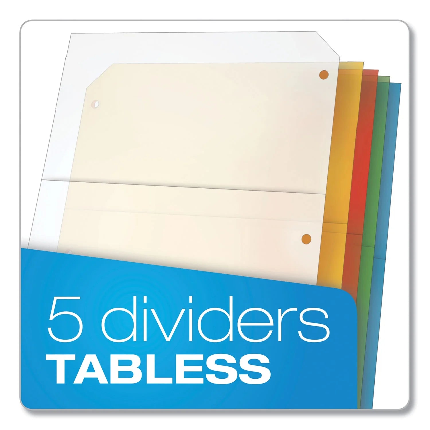 Poly Ring Binder Pockets, 8.5 X 11, Assorted Colors, 5/Pack