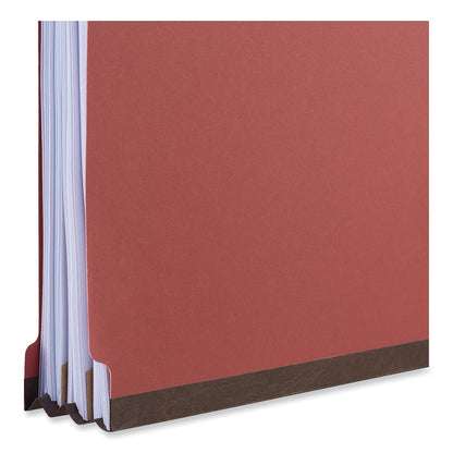 10280 Pressboard Classification Folder, Legal, Six-Section, Red, 10/Box