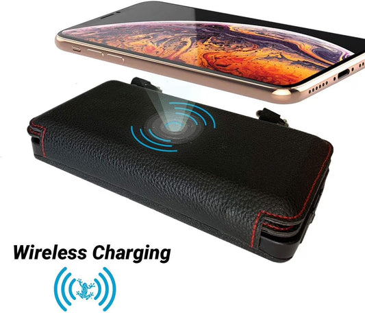 Quadrapro Solar Power Bank: Ultimate 5.5W 4-Panel Wireless Charger for iPhone & Android with Dual USB Ports, Flashlight, and Magnetic Mounts
