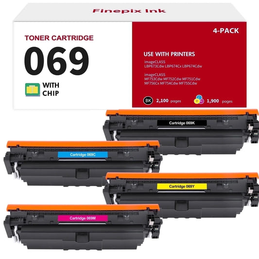 069 069H Toner Cartridge Mf753Cdw Compatible for Canon 069 069H CRG-069 Toner Cartridge Set Canon Imageclass Mf753Cdw Mf751Cdw Lbp674Cdw Lbp673Cdw Printer (Black Cyan Magenta Yellow, 4-Pack)
