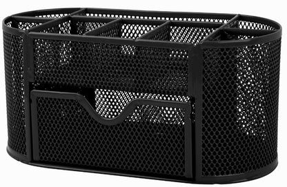 8-Compartment Desk Organizer & Pencil Holder, Black, 1 Pack