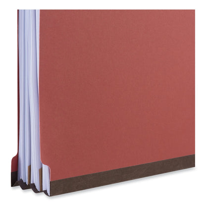 10280 Pressboard Classification Folder, Legal, Six-Section, Red, 10/Box
