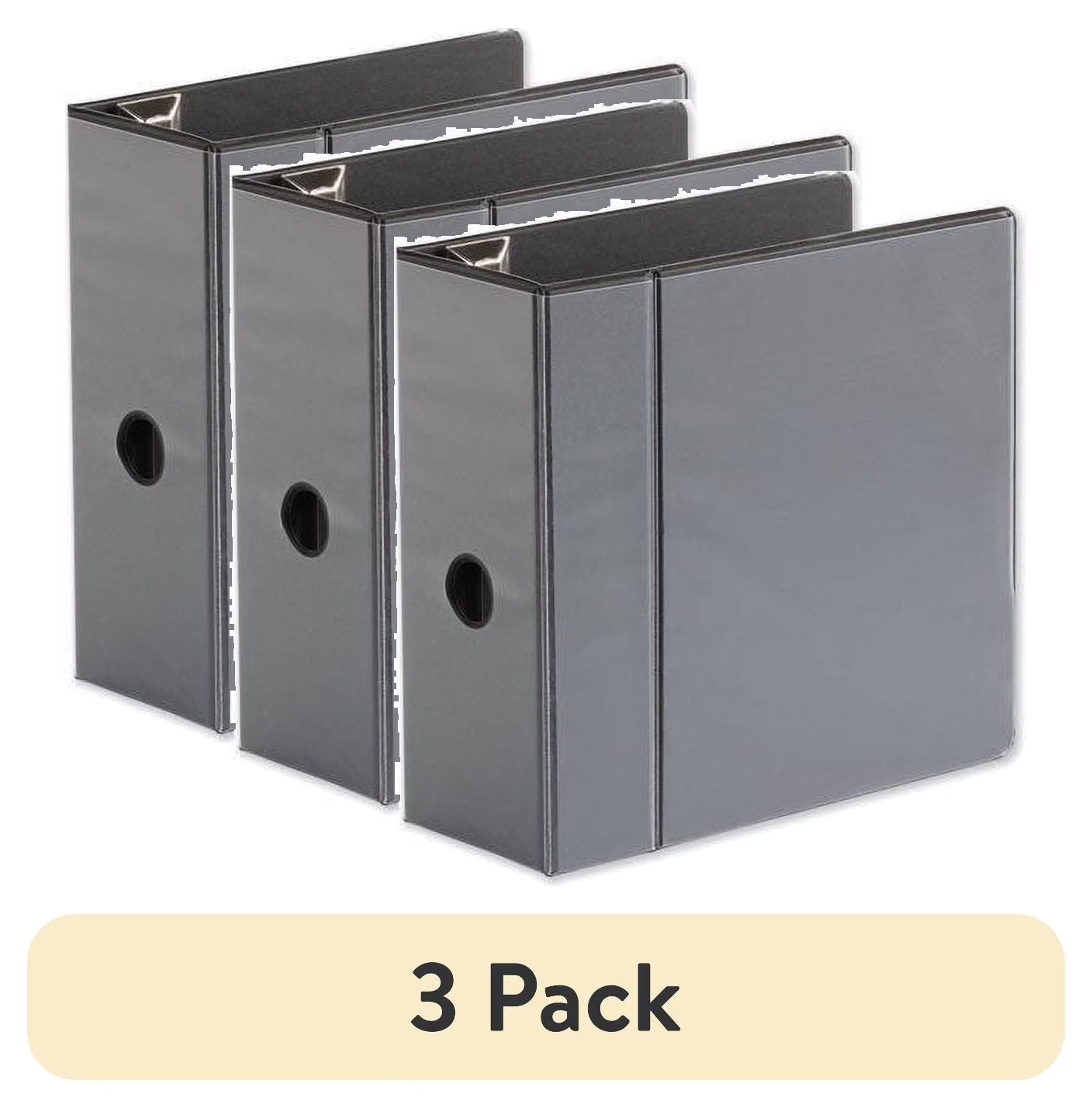 (3 Pack)  UNV30755 Deluxe Easy-To-Open 5 In. Capacity 11 In. X 8.5 In. (3) D-Ring View Binder - Black