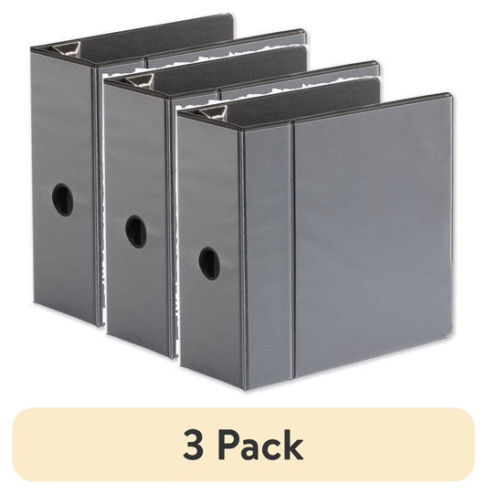 (3 Pack)  UNV30755 Deluxe Easy-To-Open 5 In. Capacity 11 In. X 8.5 In. (3) D-Ring View Binder - Black