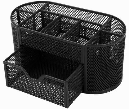 8-Compartment Desk Organizer & Pencil Holder, Black, 1 Pack