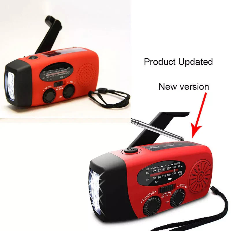 Emergency Solar Crank Radio with 1000mAh Power Bank and Flashlight - Your Essential Survival Tool