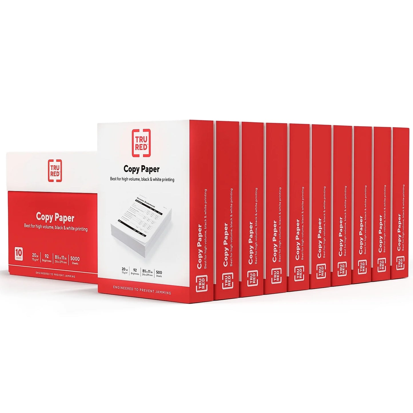 Tru Red Letter Copy Paper 20Lb 92 Bright 10 Reams 135848TR56958