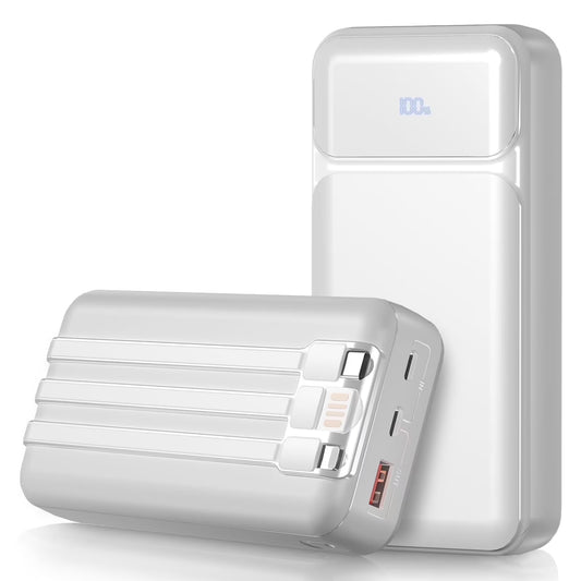 Power Up Anywhere: 49800mAh Ultra-Fast Charging Power Bank with Built-in Cables - Perfect for iPhone, iPad, Samsung, and More!