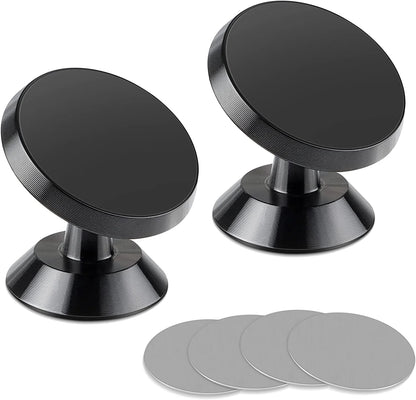 2 Pack Car Magnetic Phone Mount, Car Phone Holder for Dashboard, 360° Adjustable Magnet Cell Phone Mount Universal Dashboard Car Mount Fits Iphone Samsung Etc Most Smartphones
