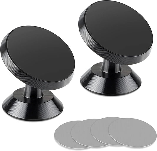 2 Pack Car Magnetic Phone Mount, Car Phone Holder for Dashboard, 360° Adjustable Magnet Cell Phone Mount Universal Dashboard Car Mount Fits Iphone Samsung Etc Most Smartphones