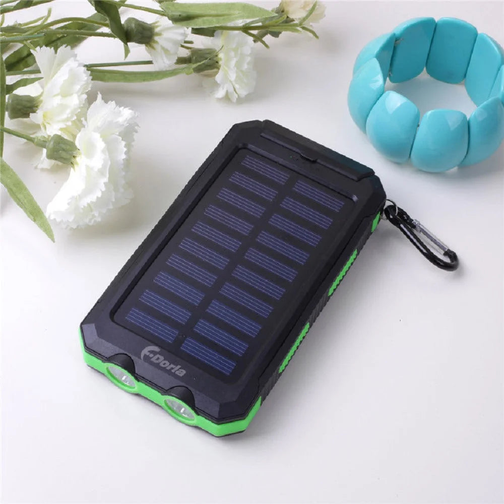 2023 Super 5000000mAh Waterproof Solar Power Bank with Dual USB Ports - Portable Charger for All Cell Phones - Green