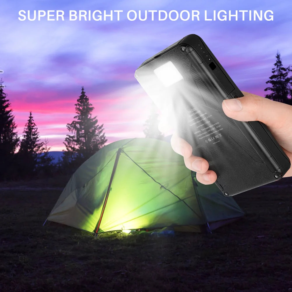 Ultimate Portable Solar Charger for iPhone & Android - 30000mAh Power Bank with 4 Solar Panels and Built-in Compass