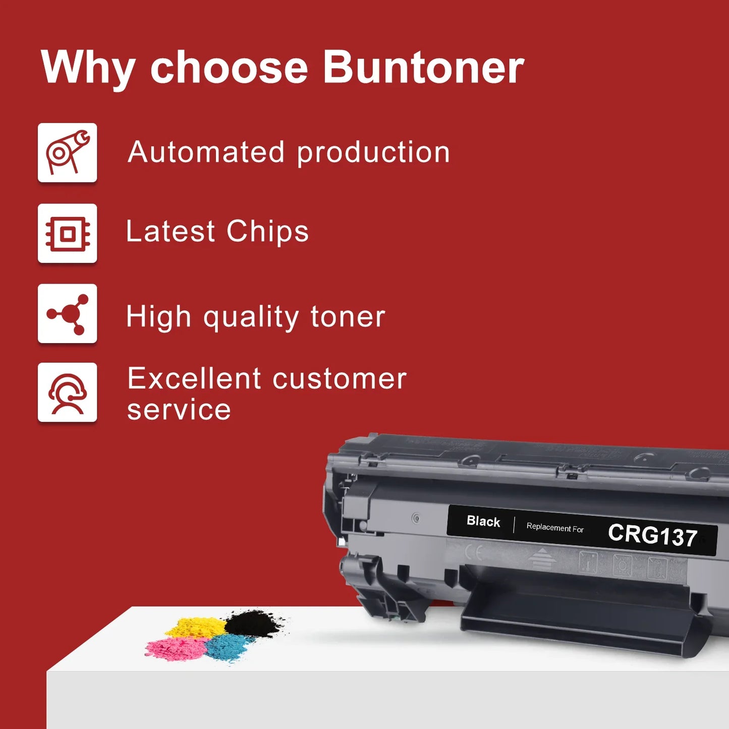 137 Toner Cartridges for Canon 137 CRG137 for Canon Imageclass MF230 Mf242Dw Mf244Dw Mf232Dw Mf236N Mf247Dw Printer, 2 Black