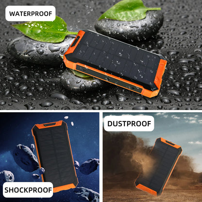 49800Mah Solar Power Bank Battery Pack Qi Wireless, Portable Wireless Charger with 4 Cables