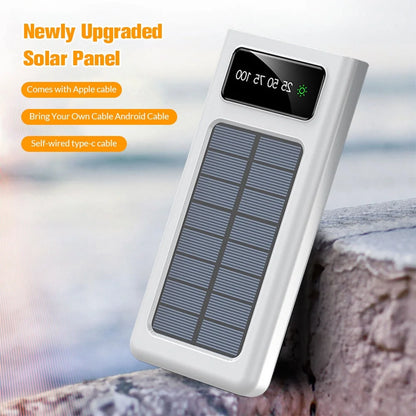 Power Up Anywhere: 40000mAh Solar Charger Power Bank with Dual USB Outputs and Built-In Flashlights - Perfect for Outdoor Adventures!