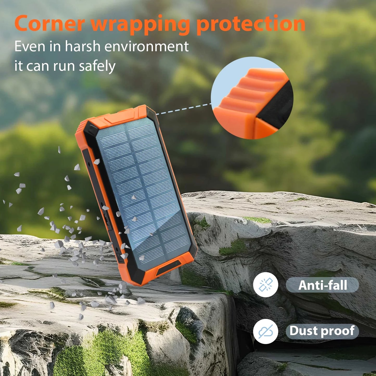 49800Mah Solar Power Bank Battery Pack Qi Wireless, Portable Wireless Charger with 4 Cables
