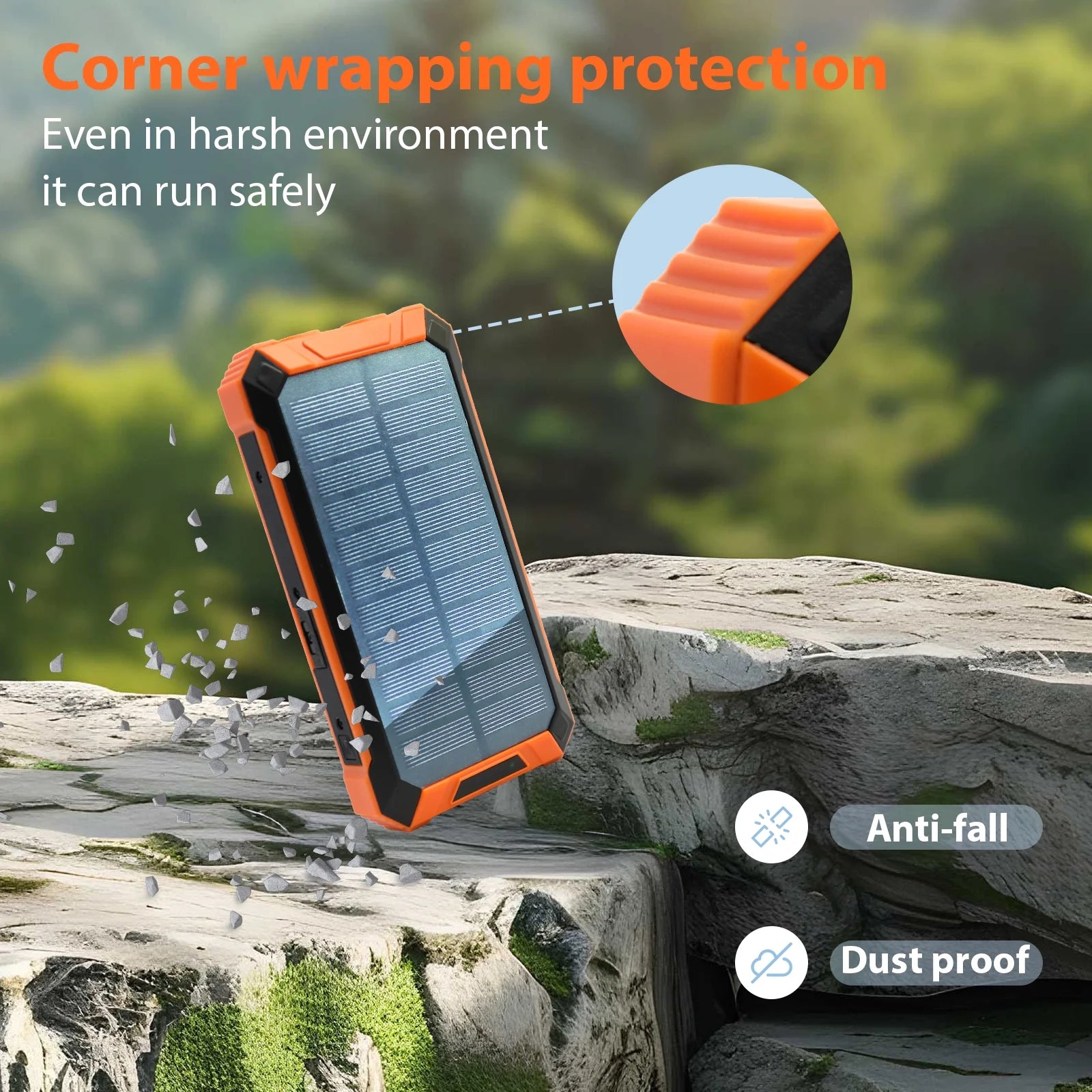 49800Mah Solar Power Bank Battery Pack Qi Wireless, Portable Wireless Charger with 4 Cables
