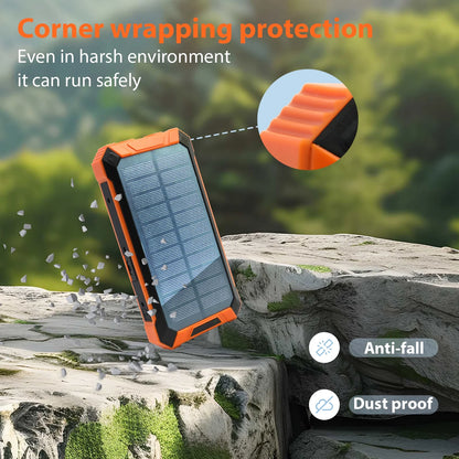 49800Mah Solar Power Bank Battery Pack Qi Wireless, Portable Wireless Charger with 4 Cables