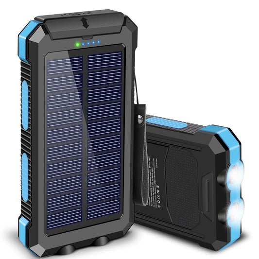 30000Mah Solar Power Bank Compatible for Iphone 17 Cell Phone 12W Portable Charger Power Bank for Outdoor Camping Hiking (Blue)