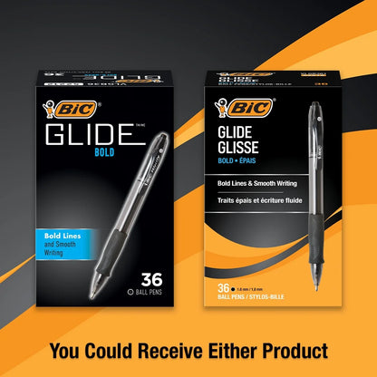 Glide Bold Retractable Ball Pen, Bold Point, 1.6Mm, Black Ink, 36 Count