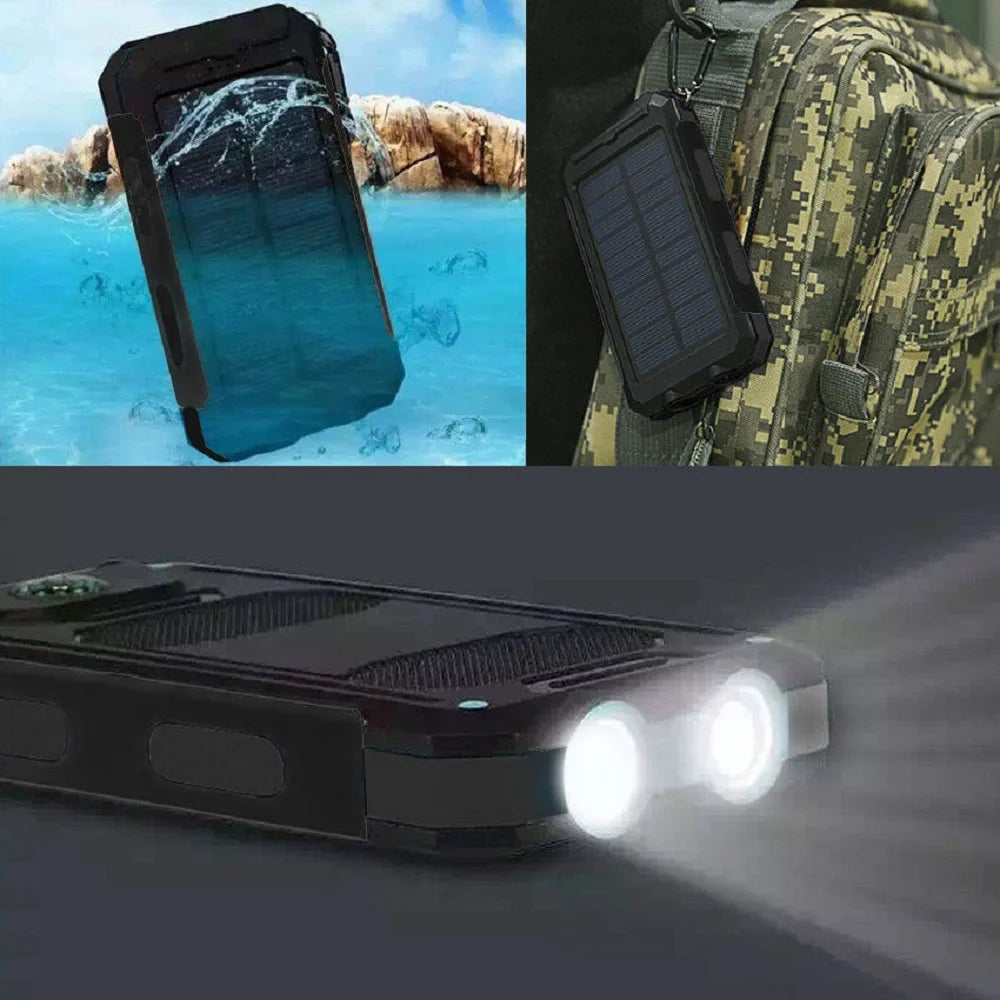 2023 Super 5000000mAh Waterproof Solar Power Bank with Dual USB Ports - Portable Charger for All Cell Phones - Green